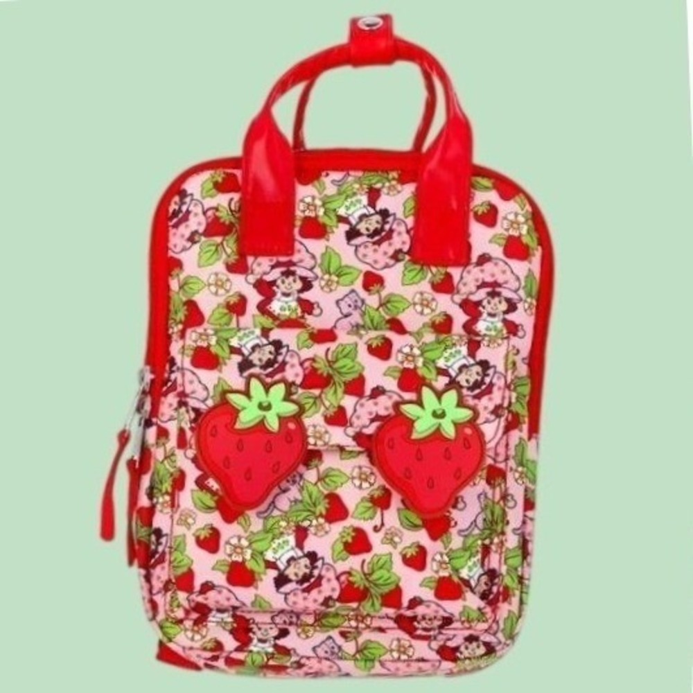 NWT The World of Strawberry Shortcake 9" Mini Backpack Pink Red Retro Cartoon
